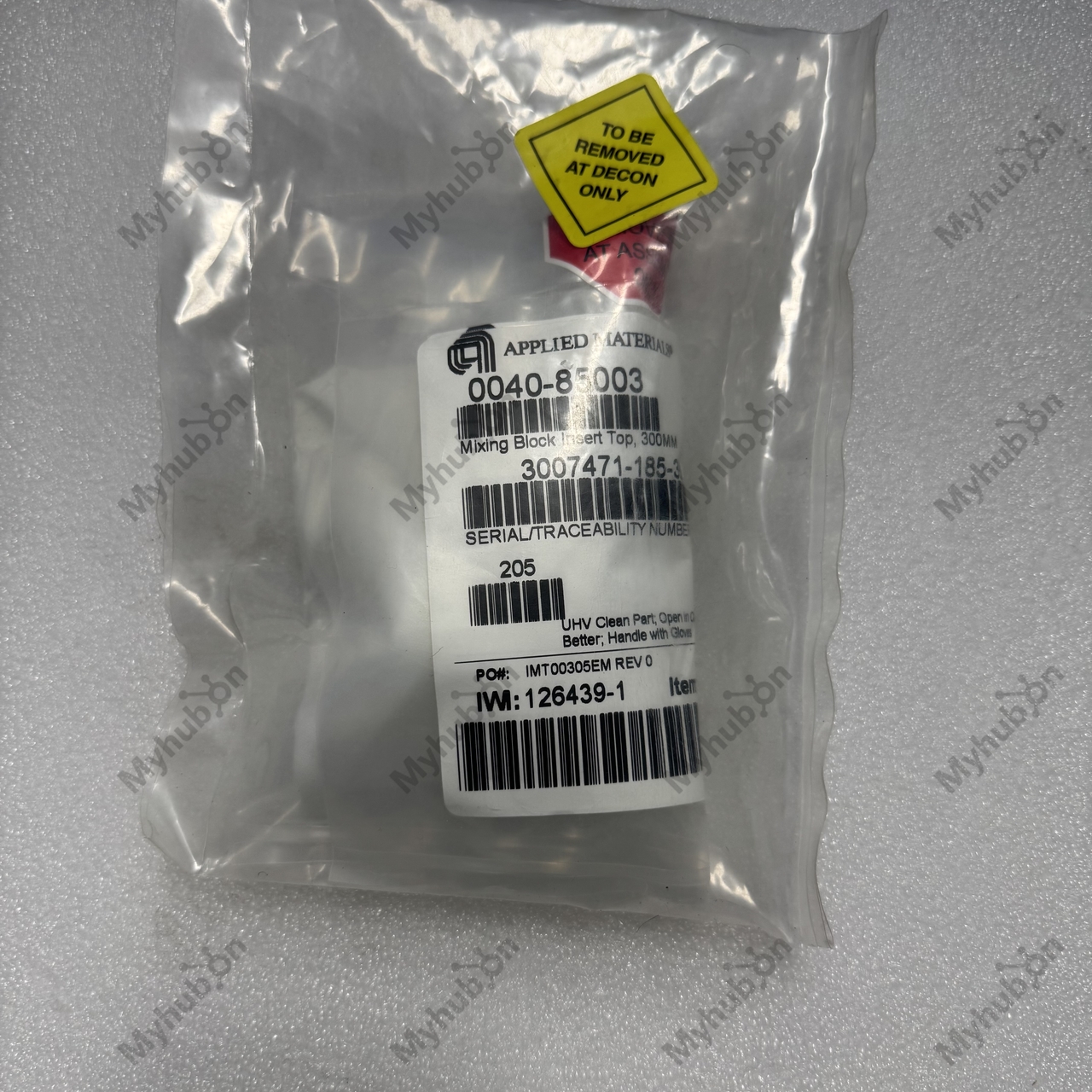 [0040-85003] MIXING BLOCK INSERT, TOP, CHAMBER LID MA (OEM New) - MyHubon
